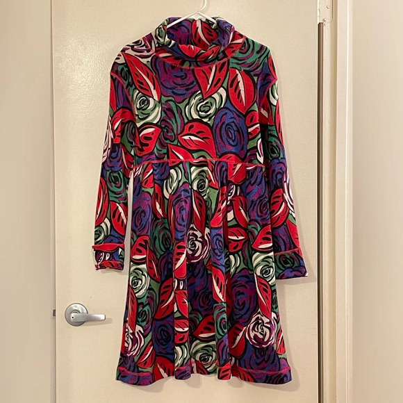 MISSONI Vintage 70s Go Go Wool Blend Cowl Neck Floral Dress - Picture 1 of 6